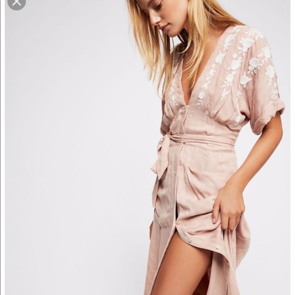 Free People Light Pink Midi Dress - New - Picture 5 of 8